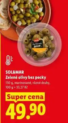 Lidl SOL&MAR Zelené olivy bez pecky nabídka