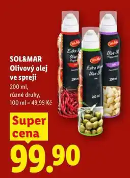 Lidl SOL&MAR OLIVOVÝ OLEJ VE SPREJI nabídka