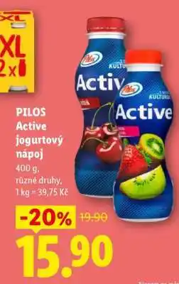 Lidl PILOS ACTIVE JOGURTOVÝ NÁPOJ nabídka