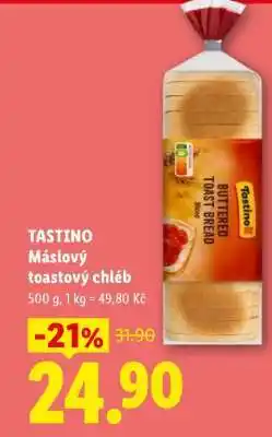 Lidl TASTINO Máslový toastový chléb nabídka