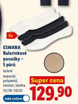 Lidl ESMARA BALERÍNKOVÉ PONOŽKY - 5 PÁRŮ nabídka
