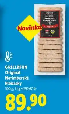 Lidl GRILL&FUN Originál Norimberské klobásky nabídka
