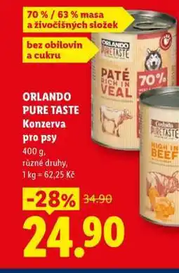 Lidl ORLANDO PURE TASTE Konzerva pro psy nabídka