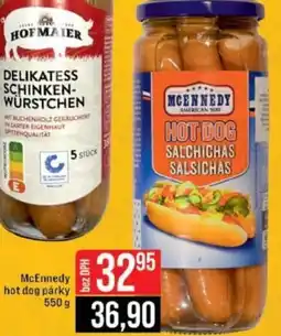 Jip McEnnedy hot dog párky nabídka