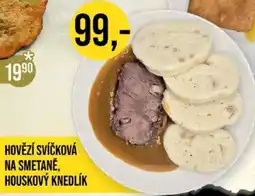 Jip Hovězí svíčková na smetaně. houskový knedlík nabídka