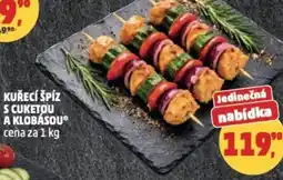 Penny Market Kuřecí špíz s cuketou a klobásou nabídka