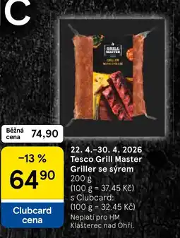Tesco Tesco Grill Master Griller se sýrem nabídka