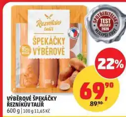 Penny Market VÝBĚROVÉ ŠPEKÁČKY ŘEZNÍKŮV TALÍŘ nabídka