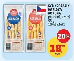 Penny Market SÝR KORBÁČIK KARLOVA KORUNA nabídka
