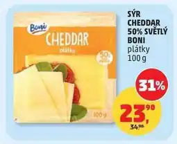 Penny Market SÝR CHEDDAR 50% SVĚTLÝ BONI nabídka