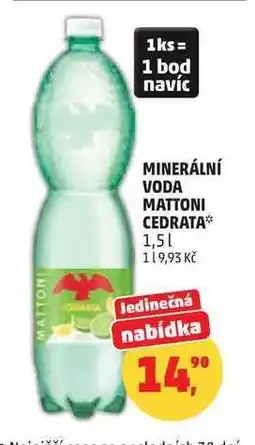 Penny Market Minerální voda Mattoni Cedrata nabídka