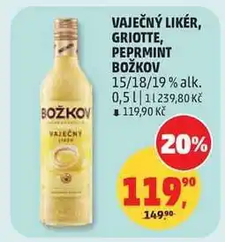Penny Market Vaječný likér, Griotte, Peprmint Božkov nabídka