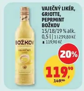 Penny Market Vaječný likér, Griotte, Peprmint Božkov nabídka