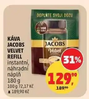 Penny Market Káva Jacobs Velvet Refill nabídka