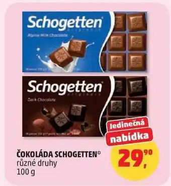 Penny Market ČOKOLÁDA SCHOGETTEN nabídka