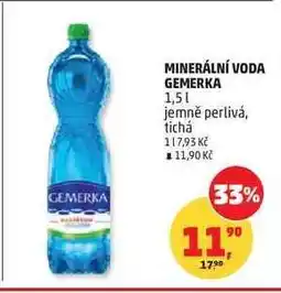 Penny Market MINERÁLNÍ VODA GEMERKA nabídka
