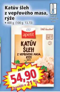 Norma Katův šleh z vepřového masa, rýže nabídka