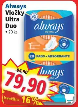 Norma Always Vložky Ultra Duo nabídka
