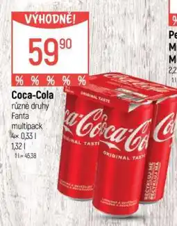 Globus Coca-Cola různé druhy Fanta multipack nabídka