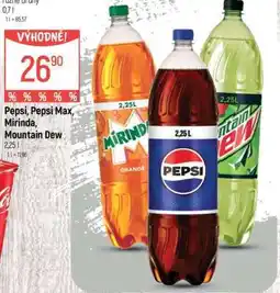 Globus Pepsi, Pepsi Max, Mirinda, Mountain Dew nabídka