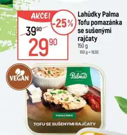 Globus Lahůdky Palma Tofu pomazánka se sušenými rajčaty nabídka