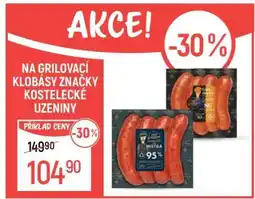 Globus Grilovací klobásy značky Kostelecké uzeniny nabídka