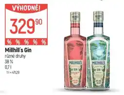 Globus Millhill’s Gin nabídka