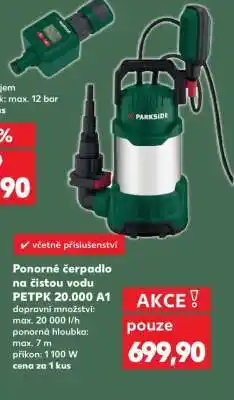 Kaufland Ponorné čerpadlo na čistou vodu PETPK 20.000 A1 nabídka