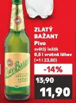 Kaufland ZLATÝ BAŽANT Pivo nabídka