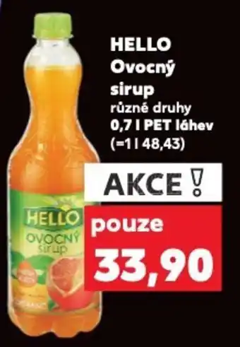 Kaufland HELLO Ovocný sirup nabídka