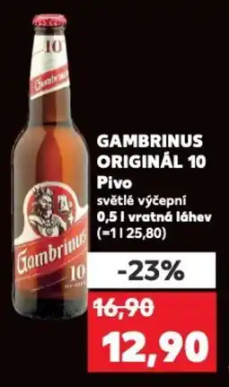 Kaufland GAMBRINUS ORIGINÁL 10 Pivo nabídka