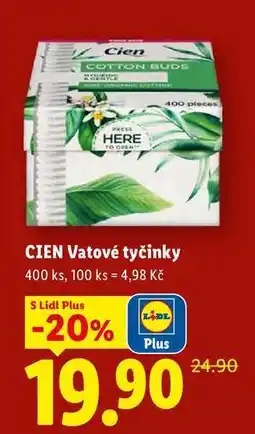 Lidl CIEN Vatové tyčinky 400 ks nabídka