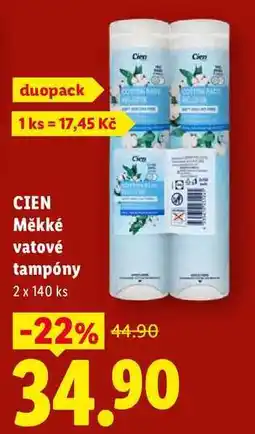 Lidl CIEN Měkké vatové tampóny, 2 x 140 ks nabídka