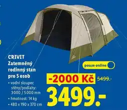 Lidl CRIVIT Zatemněný rodinný stan pro 5 osob nabídka