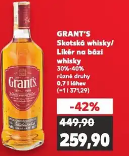 Kaufland GRANT'S Skotská whisky/ Likér na bázi whisky nabídka