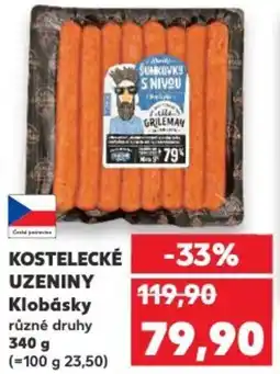 Kaufland KOSTELECKÉ UZENINY Klobásky nabídka