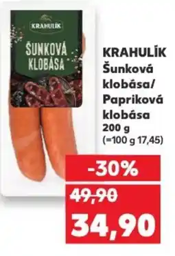 Kaufland KRAHULIK Šunková klobása/ Papriková klobása nabídka