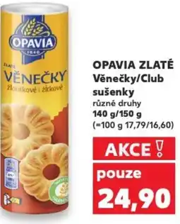 Kaufland OPAVIA ZLATÉ Věnečky/Club sušenky nabídka