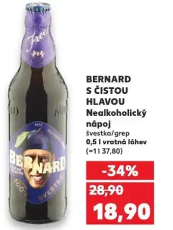 Kaufland BERNARD S ČISTOU HLAVOU Nealkoholický nápoj nabídka