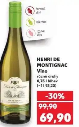 Kaufland HENRI DE MONTIGNAC Víno nabídka