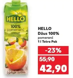 Kaufland HELLO Džus 100% pomeranč nabídka