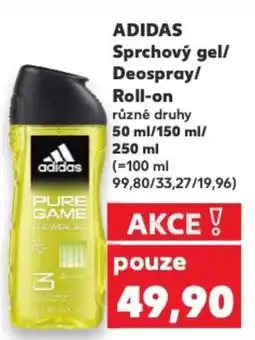 Kaufland ADIDAS Sprchový gel/ Deospray/ Roll-on nabídka