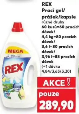 Kaufland REX Prací gel/ prášek/kapsle nabídka