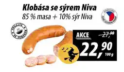 ZEMAN Klobása se sýrem Niva 85% masa + 10% sýr, 100 g nabídka