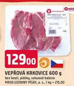 Trefa VEPŘOVÁ KRKOVICE 600 g bez kosti, plátky nabídka
