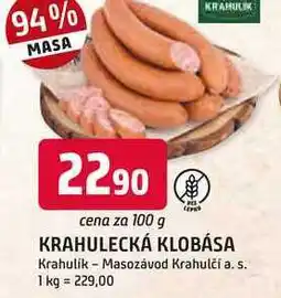 Trefa KRAHULECKÁ KLOBÁSA nabídka
