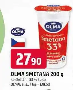 Trefa OLMA SMETANA 200 g ke šlehání, 33 % tuku nabídka