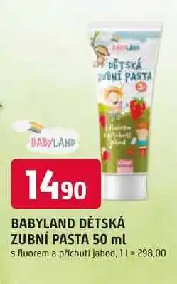 Trefa BABYLAND DĚTSKÁ ZUBNÍ PASTA nabídka