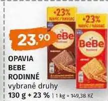 Trefa Opavia BeBe Rodinné jemné sušenky 130g + 23%, vybrané druhy nabídka