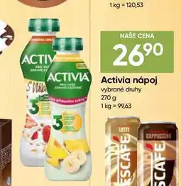 Hruška Activia nápoj nabídka